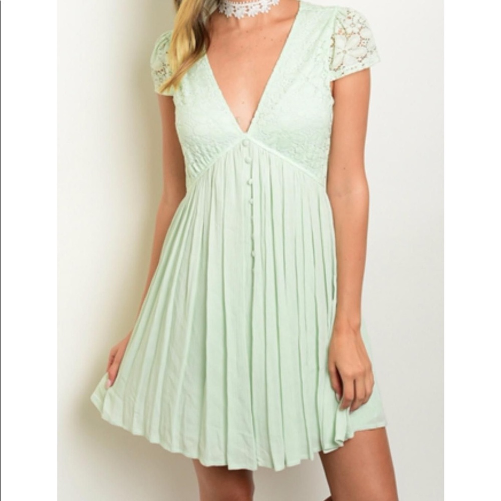Bow & Arrow Mint Lace Babydoll Dress Size M